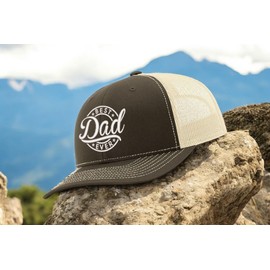 Father's Day Best Dad Ever Adjustable Embroidered Hat Flat and Standard Bill Baseball Cap Christmas Birthday Gift (US, Alpha, One Size, Chocolate and Birch - Standard Bill)