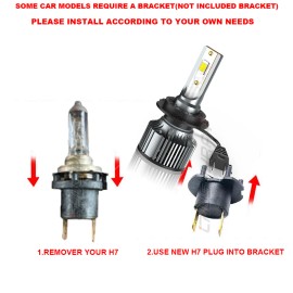 CHUSYYRAY For Honda CBR1000RR CBR600RR 2003-2016 - 2pcs H7 LED Headlight Bulbs 6500K White