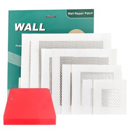 Pengchengwanli Wall Repair Kit, Set of 8 Drywall Mesh Patches with Putty Knife, White (Wall Patch 8pcs Set)