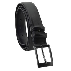 Sergio Tacchini Men's Genuine Leather Belt Rectangular Buckle Nickel Free Can Be Shortened, Black stitching