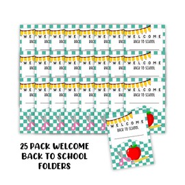 Welcome Back to School Folders | 25 pk 9x12” Full Size | 2 Pocket First Day of School, Classroom Welcome Supplies, School Backdrop, Motivational Classroom Supplies