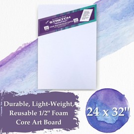 Grafix Incredible Art Board - Durable, Light-Weight, Water-Resistant, Reusable ½” Foam Core Art Board, Great for Stretching Watercolor Paper, 24 x 32