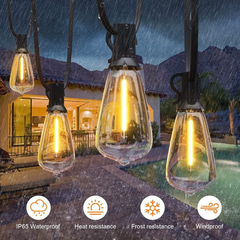 LaPitio LED String Light Bulbs, ST38 Shatterproof LED Replacement Bulbs