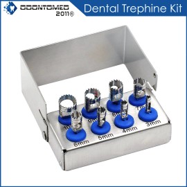ODM Dental Trephine Drills Kit 8 Pcs Implant Surgical Dental Surgery FREE Bur Holder