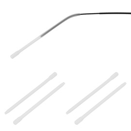 PATIKIL 2 Pairs Eye Glass Replacement Temples, Silicone Anti-Slip Eyeglass End Tips Glasses Retainers Fits 0.9-1.2mm for Round Thin Metal Eyeglass Sunglasses Temple, Style3 White