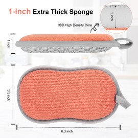 Kitchen Sponges for Washing Dishes, 1 Inch Thick Dual-Sided Dish Sponge
