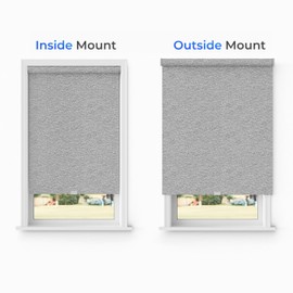 Lumino 100% Blackout Roller Shades for Windows - 23" W x 72" L - Medium Gray, Over 2,000 Custom Sizes, Cordless, Dual Layer Fabric for Advanced Light Blockage, Thermal Insulated Privacy Blinds