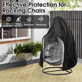 yotutun Hängesessel Abdeckung Outdoor, Winddicht Schutzhülle für Hängesessel 210D Oxford Wasserdicht Patio Schutzhülle mit Reißverschluss Zugband für Schwebesessel, 190x115cm