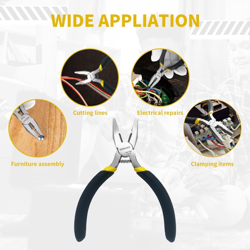 BOOSDEN Mini Lineman's Pliers, 5 Inch Side Cutter Linesman Pliers,