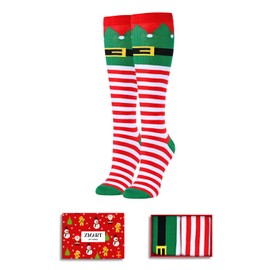 Zmart Christmas Gifts Stocking Socks For Women - Secret Santa Socks Elf Socks Knee Socks For Women, Xmas Stocking Stuffers For Teen Girls