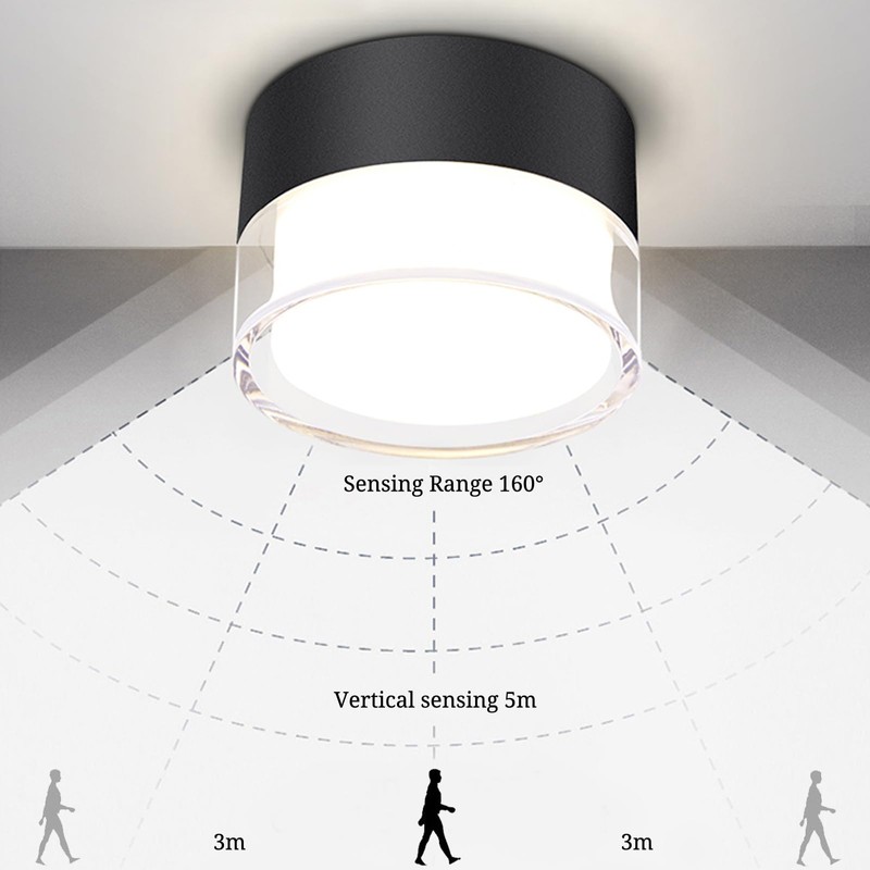 LED Surface-Mounted Ceiling Light with Radar Motion Sensor, 12 W