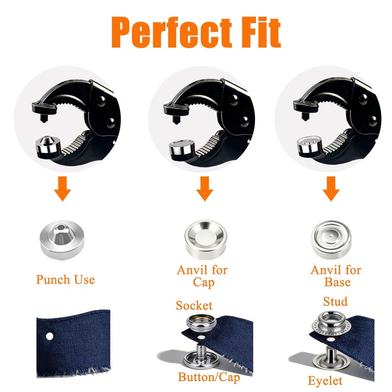 385 PCS Snap Fastener Tool Kit with Snap Buttons for