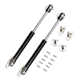 Pack of 2 Black Hydraulic Gas Strut Lift Cabinet Door Damper Flap Fitting Hinge 120 N (12 kg Pressure Force), Length 268 mm
