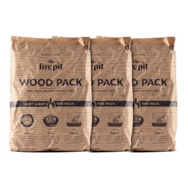 TIKI Wood Pack – 3-Pack Wood Pellets for Smokeless Fire Pits, Easy-to-Use Fire Pit Fuel for Outdoor Heating & Camping, 30+ Minute Burn Time, Made in The USA
