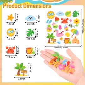 Gilprop 22 Pieces Summer Thick Gel Clings Hello Window Gels Decals Reusable Beach Stickers Removable Pool Sun Cute Gel Clings for Windows Refrigerators Summer Party Decorations, 1 Sheet