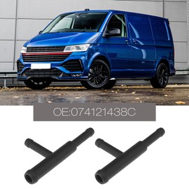 Be In Your Mind Coolant Hose T-Piece Pipe Connector Compatible with VW T4 Transporter Van 074121438C Expansion Bottle Tank T-Piece Pipe Cooling System, Black