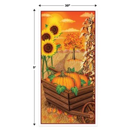 Beistle 1-Pack Decorative Fall Door Cover, 30-Inch by 5-Feet
