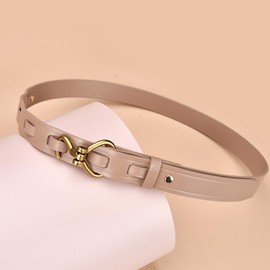 ENJOLT G5006 Women's Belt, Genuine Leather, Simple, Fashion, light khaki