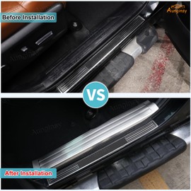 Car Door Sill Plate Protectors Compatible with Toyota Tundra 2007-2021 Car Door Entry Guards Sill Scuff Cover Step Protector Door Sill Scuff Plate Door Sill Cover Decoration Trim Internal Accessories