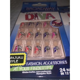 Broadway Nails **LOOK** 2Pks Broadway Fashion Diva Nails #54034 BHFD02 SHORT (Angel)