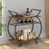 LVB Industrial Kitchen Bar Cart, Farmhouse Beverage Serving Liquor Cart