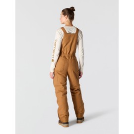 Carhartt womens Loose Fit Washed Duck Insulated Biberall Overall, Carhartt Brown, X-Small US