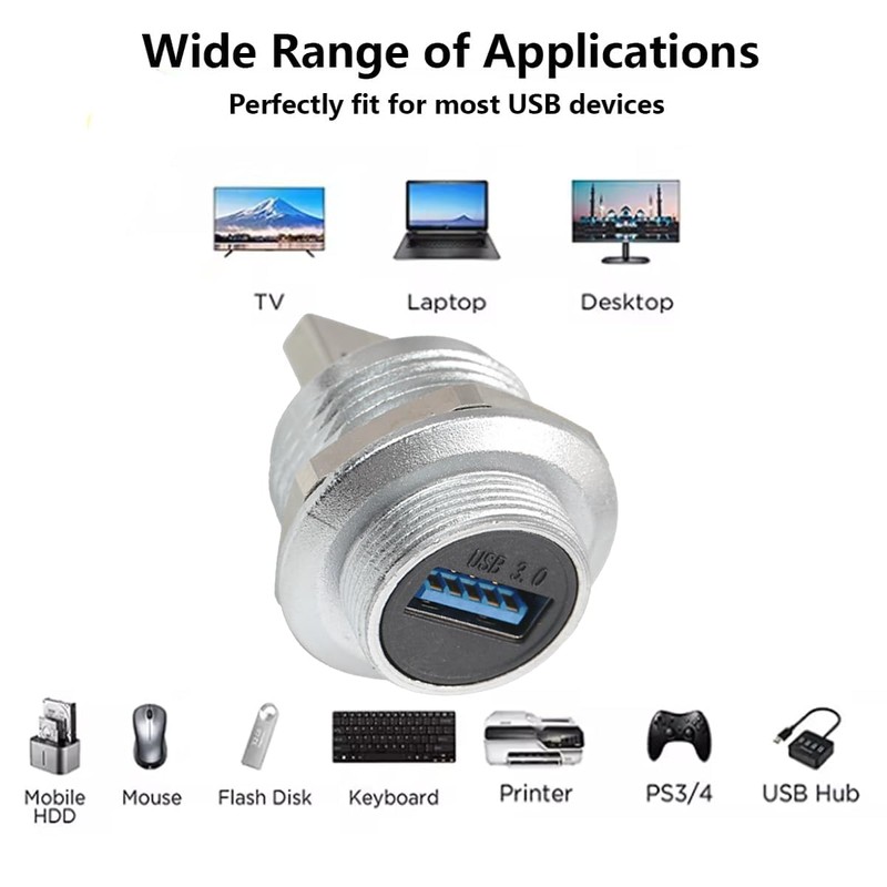 PENGLIN USB 3.0 Female to Male Waterproof Adapter, USB 3.0