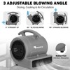 MOUNTO 1/4hp 1000CFM 2 Speed Air Mover Carpet Dryer Floor