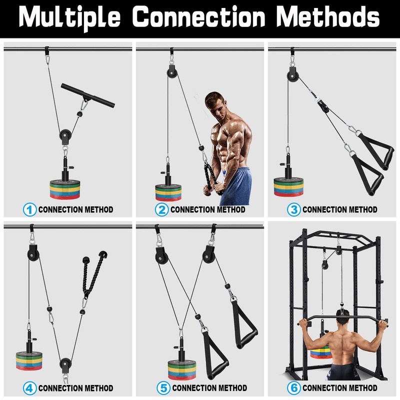 SERTT Weight Cable Pulley System Gym, Upgraded Cable Pulley Attachments