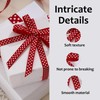 25 Yards Polka Dot Ribbon 3/8 inch, Red Satin Ribbon