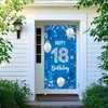 18th Birthday Boys Banner Blue Silver Decoration Background Party Props