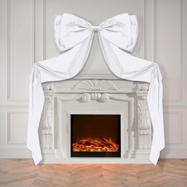 Yicentdp 2 Pack Giant White Bow Decor 34 x 94 Inches Large Coquette Bow Satin Bow Backdrop for Wedding Bridal Shower Birthday Party Room Wall Decor