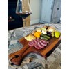 Acacia Charcuterie Board with Natural Live Edge & Handle -