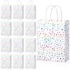 Pasimy 24 Pcs Rainbow Confetti Paper Gift Bags with Handles