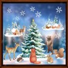 6 Sheets Christmas Window Stickers Animals Christmas Window Clings Stained