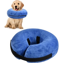 Dog Protective Collar Collar, Inflatable Dog Collar, Adjustable Dog Collar Lick Protection, Collar for Recovery After Surgery or Wounds, Pets Adjustable Protective Collar (Blue, S)