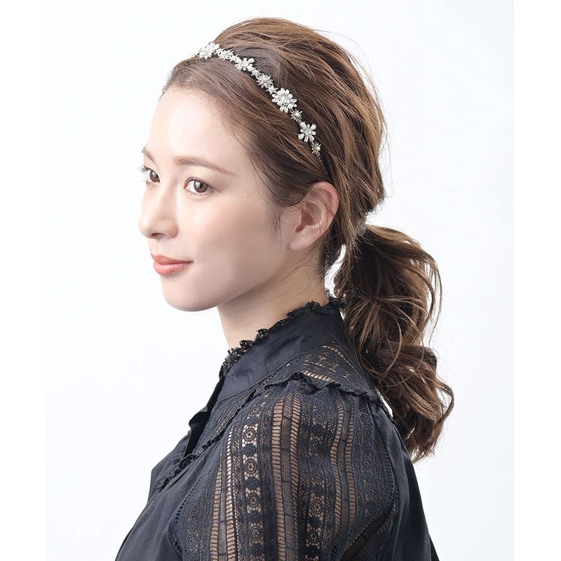 Vingtaine HK-188 Pearl Bijou Headband Thin Gorgeous Wedding After-Party Party