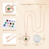 CDE Women's Rose Gold Heart Necklace Sterling Silver 925 Birthstone