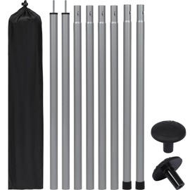 REDCAMP Large 10x17ft Waterproof Camping Tarp, Portable Hammock Rain Fly with 4 Collapsible Tarp Poles, 8 Guy Lines & Stakes, Backpacking Tent Shelter for Camping, Hiking, Beach (4 Poles)