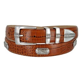 Belts.com Golf of Scottsdale Genuine Full-Grain Cowhide Leather Golf Conchos Dress Belt 1-1/8"(30mm) Wide (Alligator Tan, 36_)