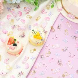 JOYMEMO 200 Pieces Butterfly Bridal Shower Confetti - Here’s to A Lifetime of Butterflies Table Scatters, Butterfly Theme Engagement Wedding Birthday Party Decorations