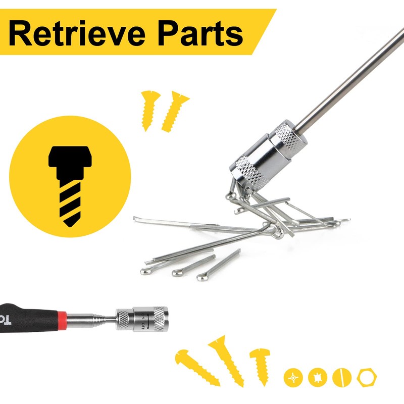 Toolwiz Magnetic Telescoping Pickup Tool 8 Lb, Portable Extendable Magnet