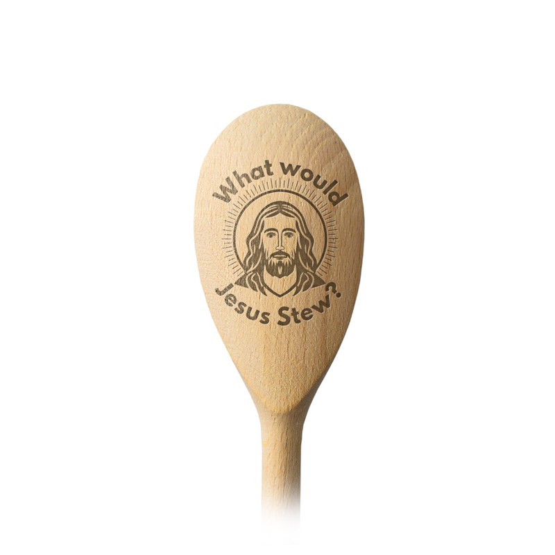 What Would Jesus Stew Wooden Spoon Baking Baker Chef Star