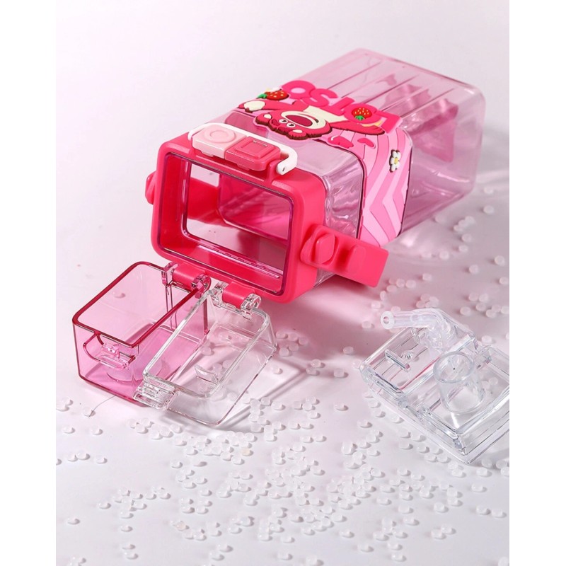 Sanrio Cinnamoroll Two Straws Drinking Water Bottle W/Adjustable Strap 570ml