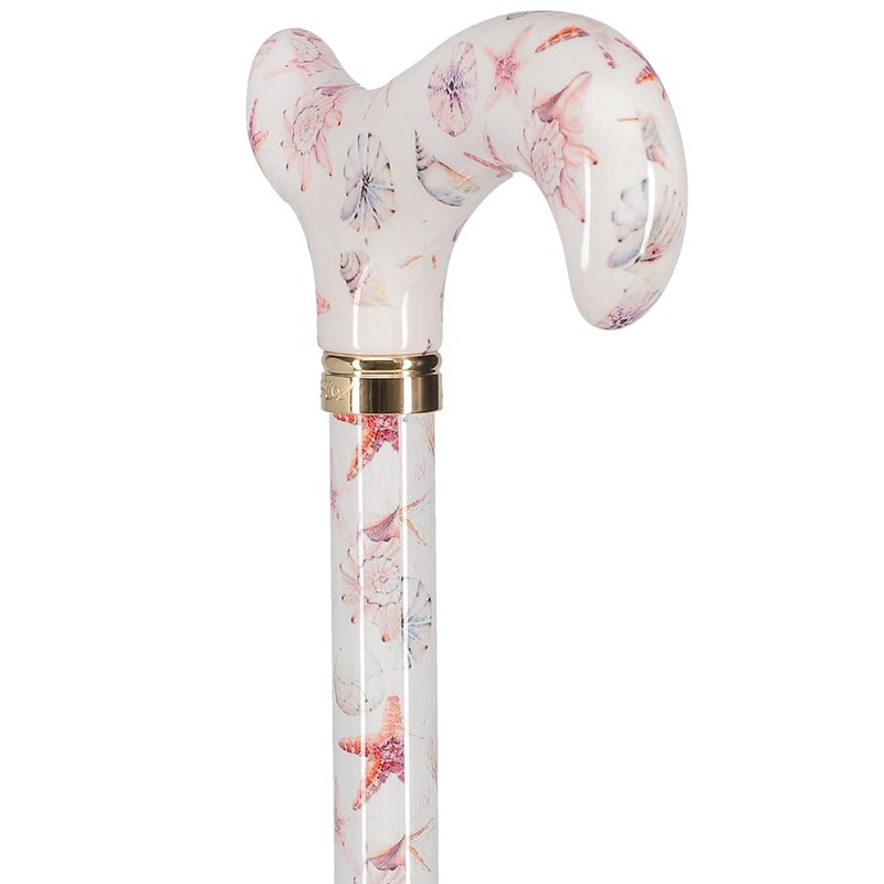 Royal RC Canes Watercolor Seashells Adjustable Designer Derby Cane –