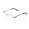 V.W.E. Khan Metal Rectangular Semi-Rimless Rectangle Reading Glasses Reader (Silver/Black,
