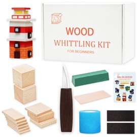 Wood Carving Tools Kit– Whittling Knives Set with Carving Knife, Balsa Wood Blocks, Sharpening Stone, Finger Bandage, Instruction Booklet – Wood Carving Kit for Beginners & Adults
