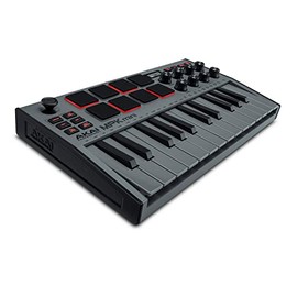 Akai Professional MPK Mini MK3 - Teclado Controlador MIDI USB de 25 Teclas con 8 Drum Pads, 8 Perillas, Software de Producción Musical y Native Instru