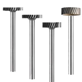 Luo ke 4 Pcs 12mm T Type Aluminum Cutting Burr, 1/8'' Shank T Type Cylindrical Tungsten Carbide Burs for Rotary Tools (P Type)
