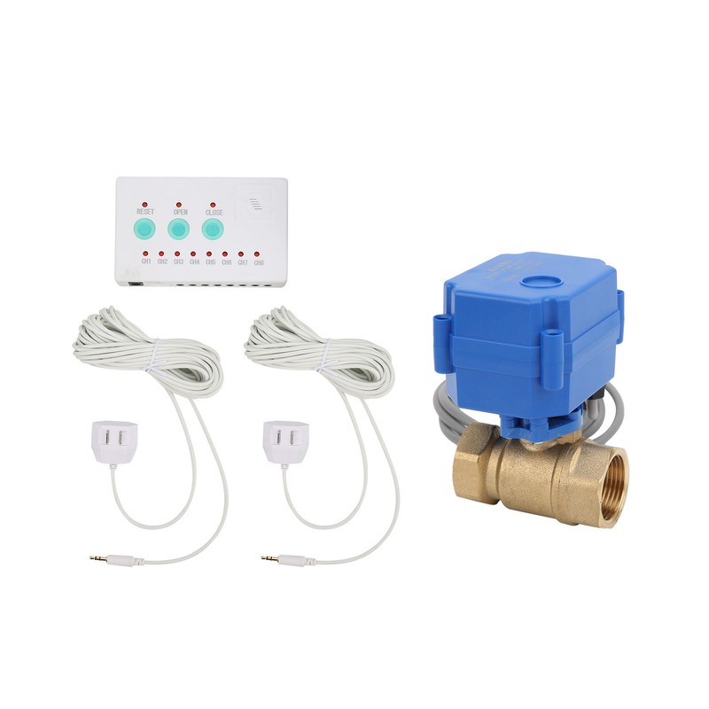 Alarm Sensor Single Brass Ball Valve DualWay Water Leaking Detection